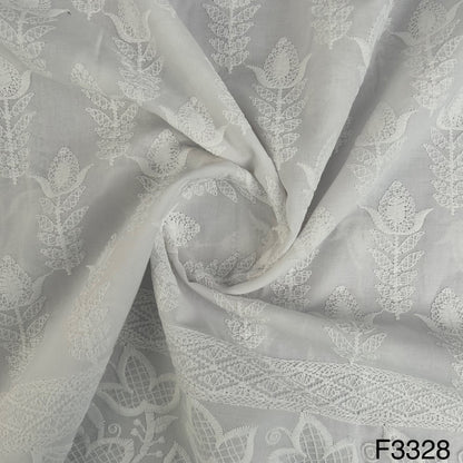Thread Embroidered Cotton Fabric-F3328
