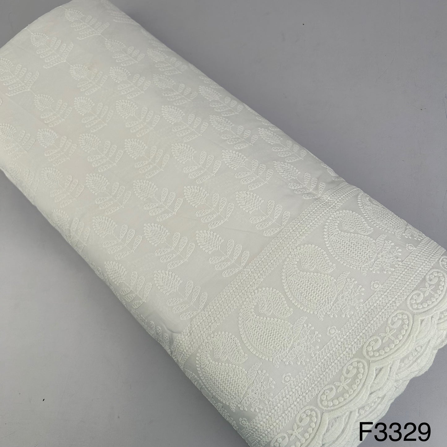 Thread Embroidered Cotton Fabric-F3329