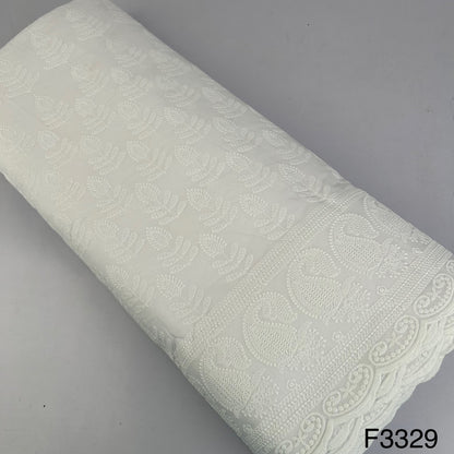 Thread Embroidered Cotton Fabric-F3329