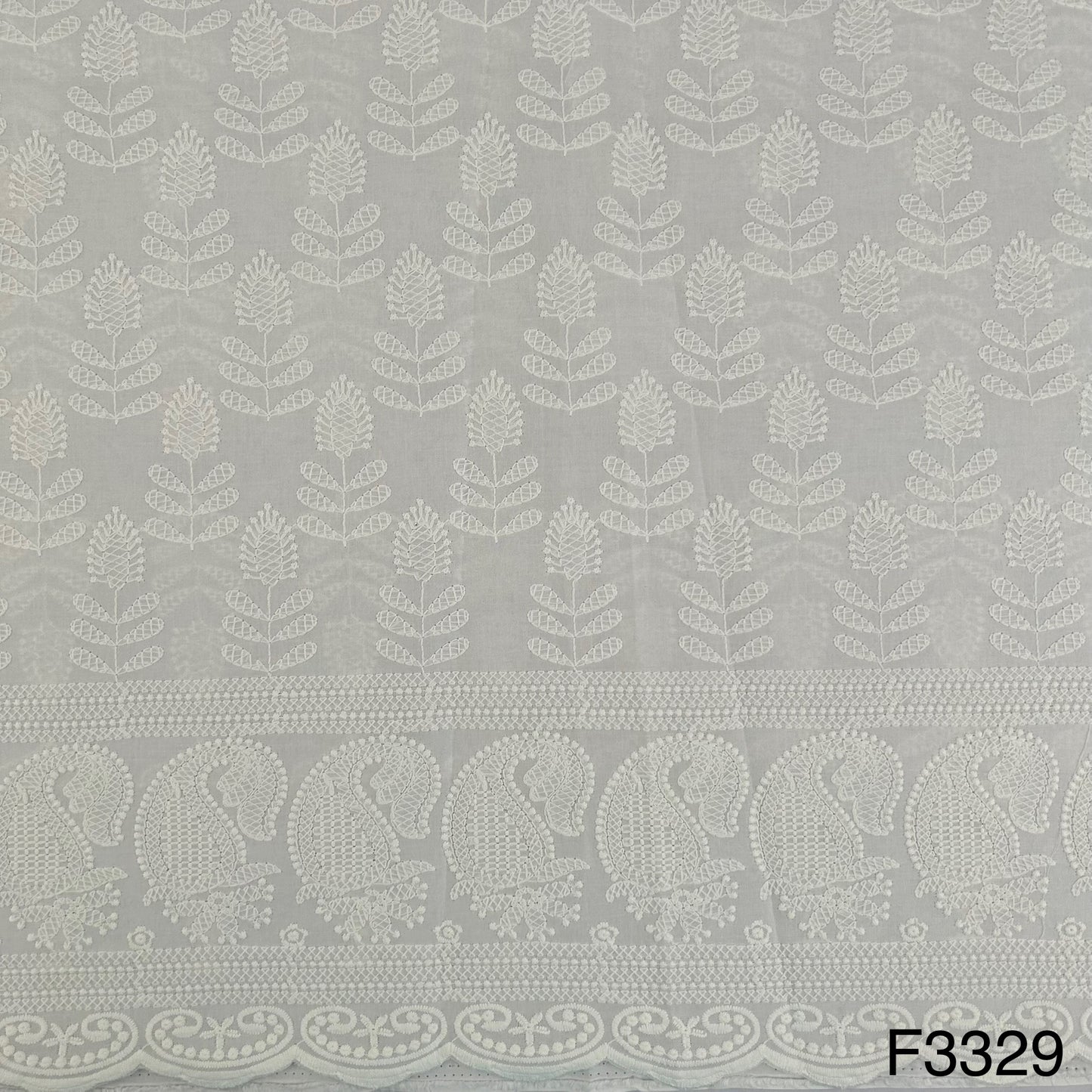 Thread Embroidered Cotton Fabric-F3329