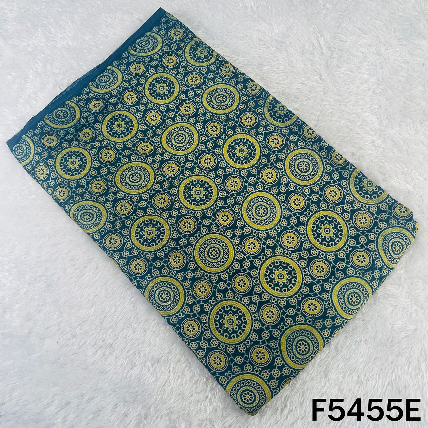 Ajrakh Print Gajji Silk Fabric - F5455