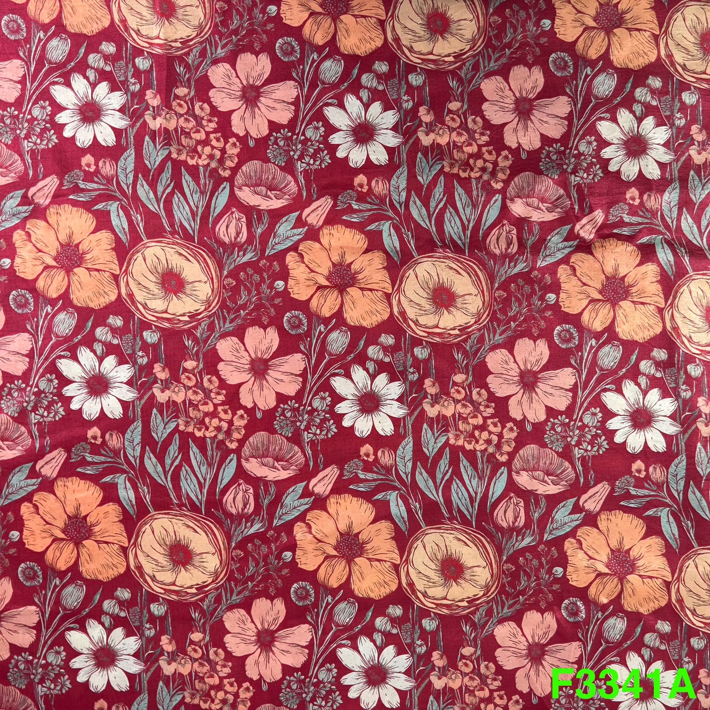 Printed Simmer Silk Fabric-F3341
