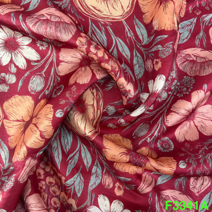 Printed Simmer Silk Fabric-F3341