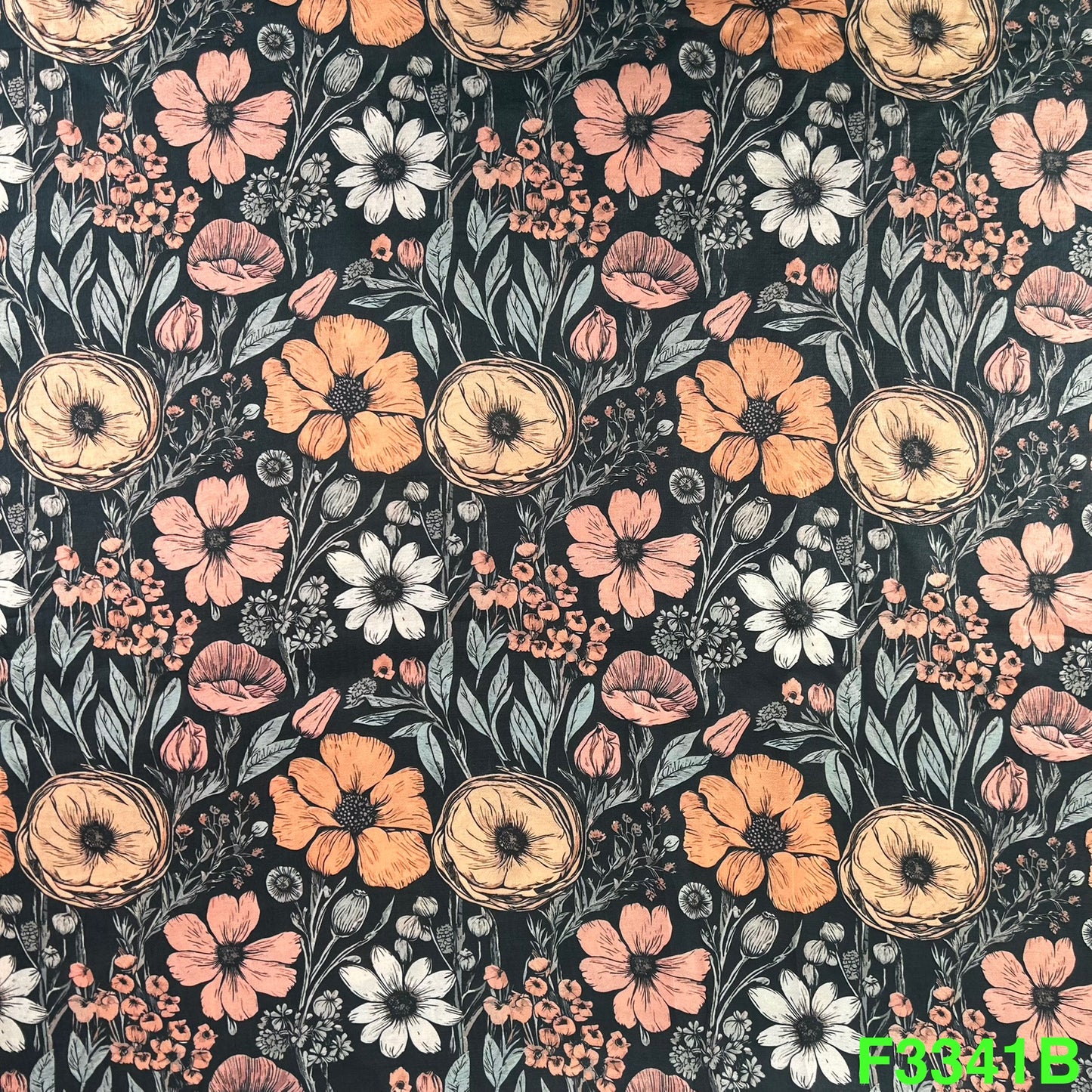 Printed Simmer Silk Fabric-F3341