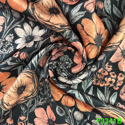 Printed Simmer Silk Fabric-F3341