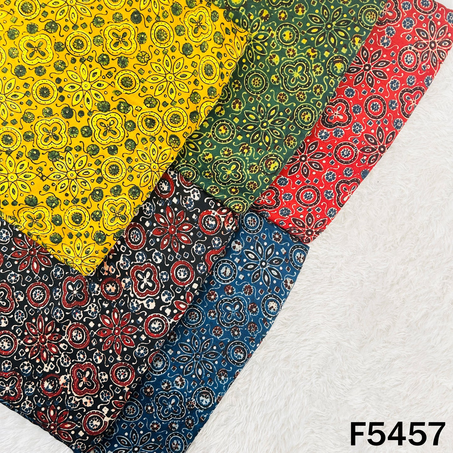 Ajrakh Print Modal Satin Fabric - F5457