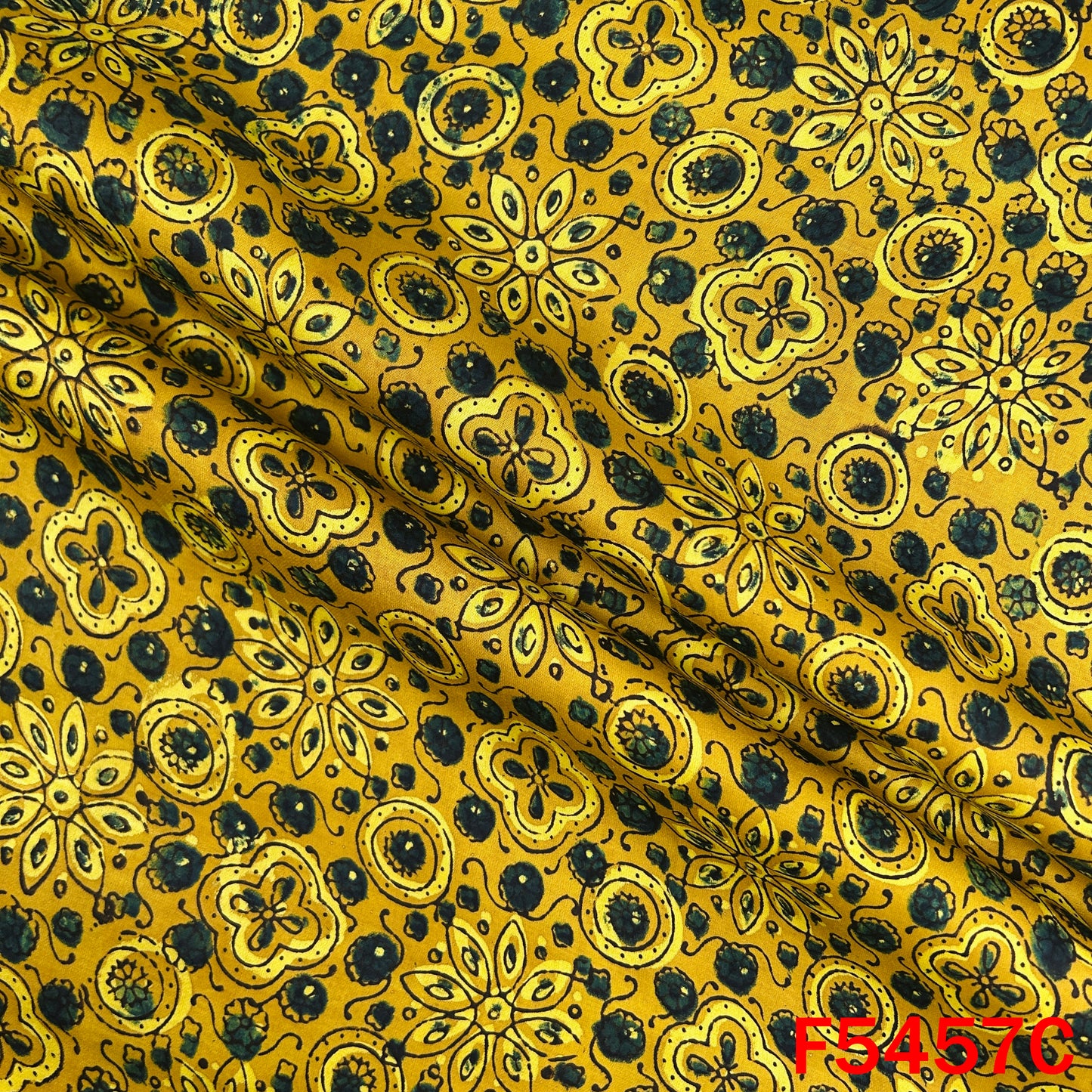 Ajrakh Print Modal Satin Fabric - F5457