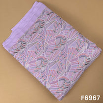 Thread Sequins Embroidered Zari Work Georgette Fabric - F6967