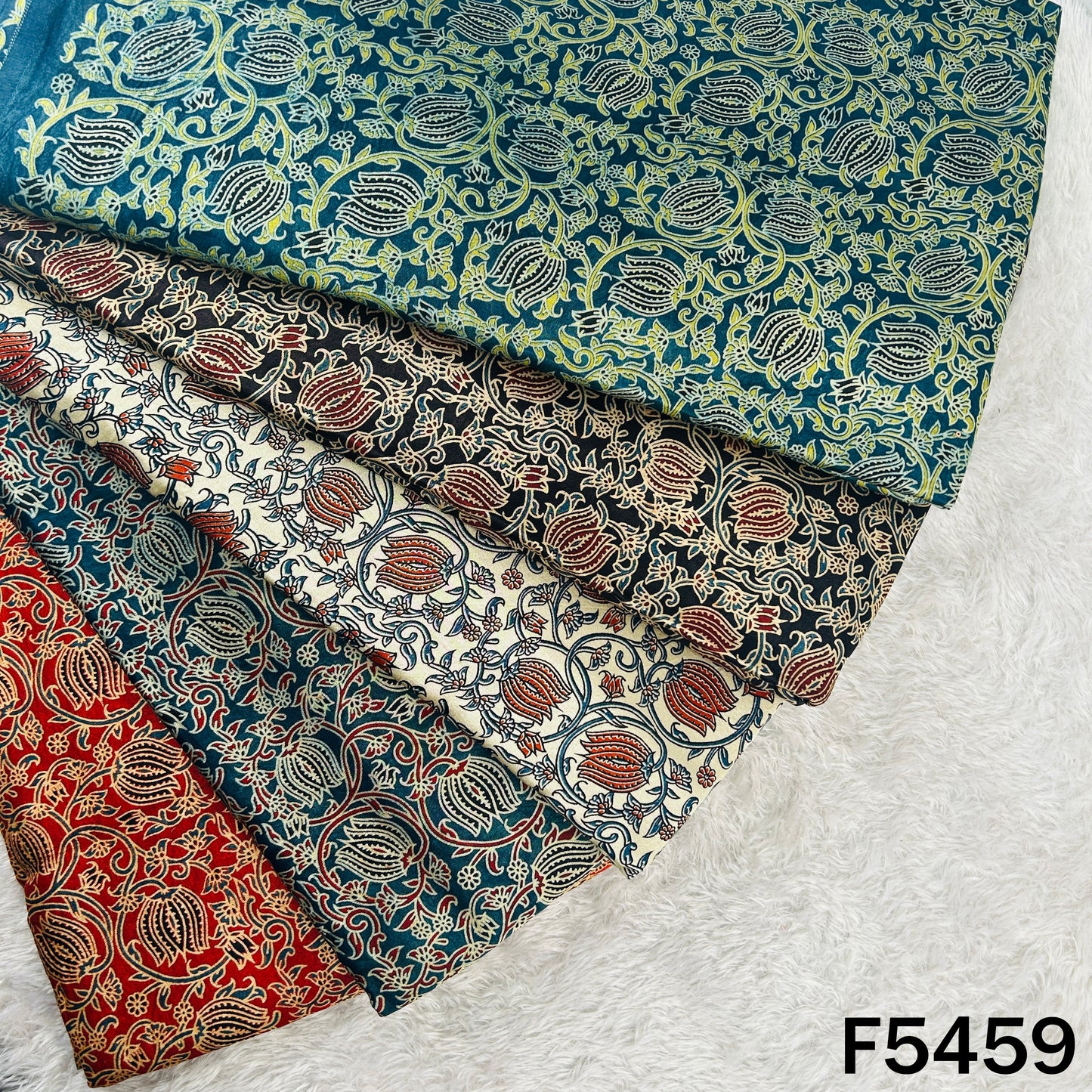 Ajrakh Print Gajji Silk Fabric - F5459