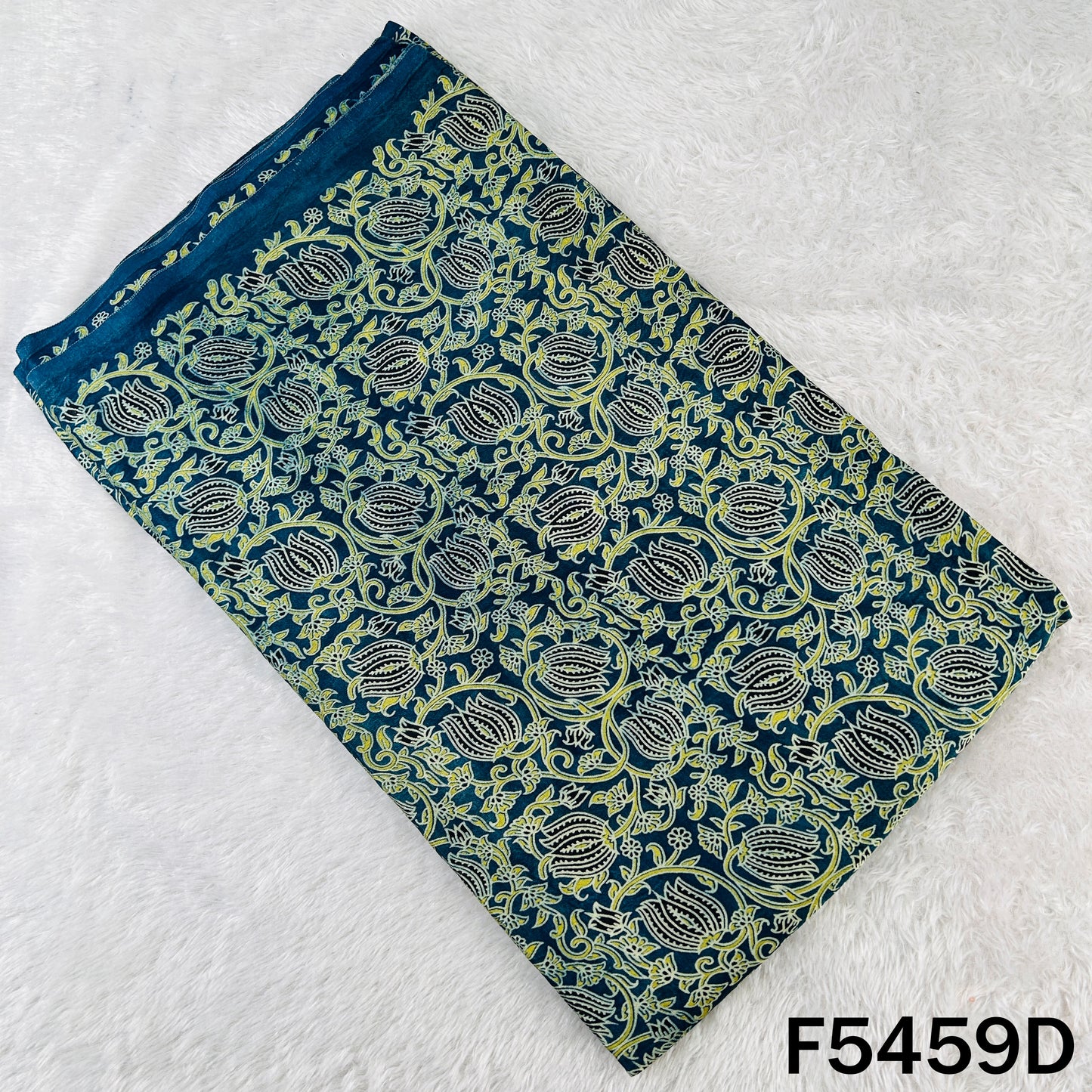 Ajrakh Print Gajji Silk Fabric - F5459