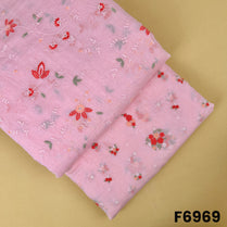 Thread Sequins Embroidered Mul Chanderi Fabric - F6969