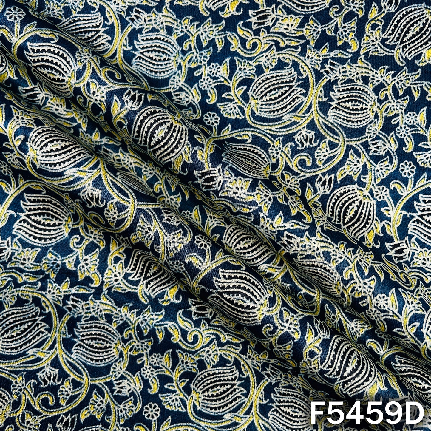 Ajrakh Print Gajji Silk Fabric - F5459