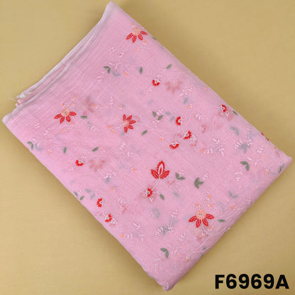 Thread Sequins Embroidered Mul Chanderi Fabric - F6969