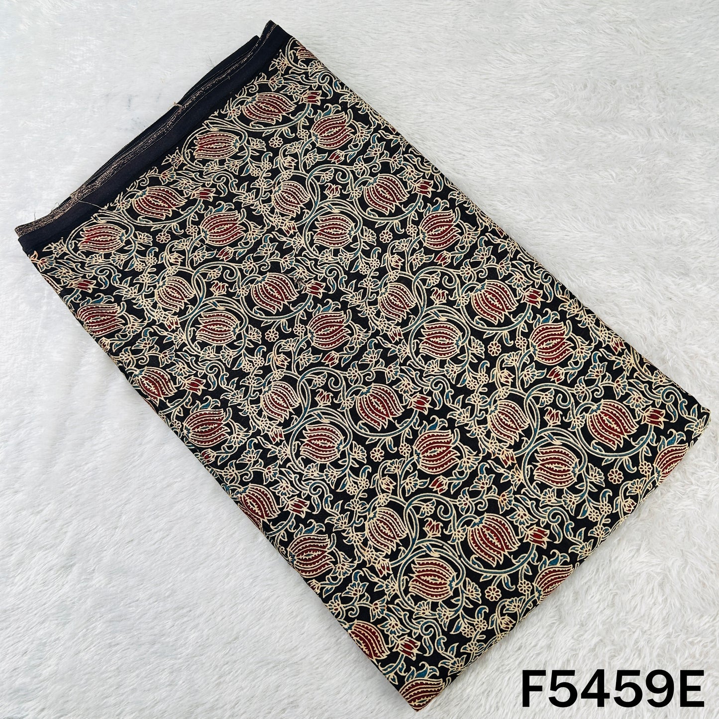 Ajrakh Print Gajji Silk Fabric - F5459