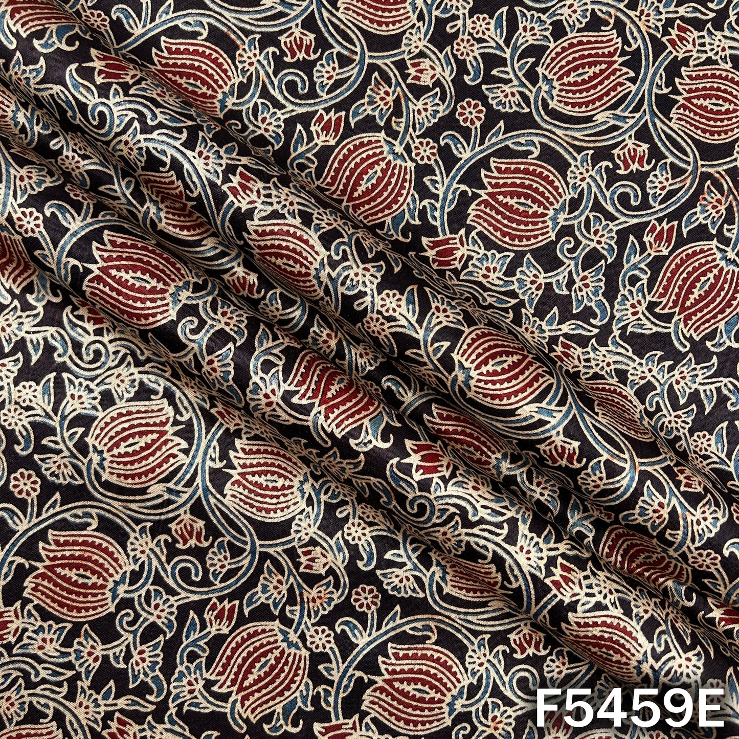 Ajrakh Print Gajji Silk Fabric - F5459