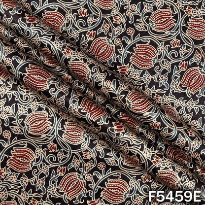 Ajrakh Print Gajji Silk Fabric - F5459