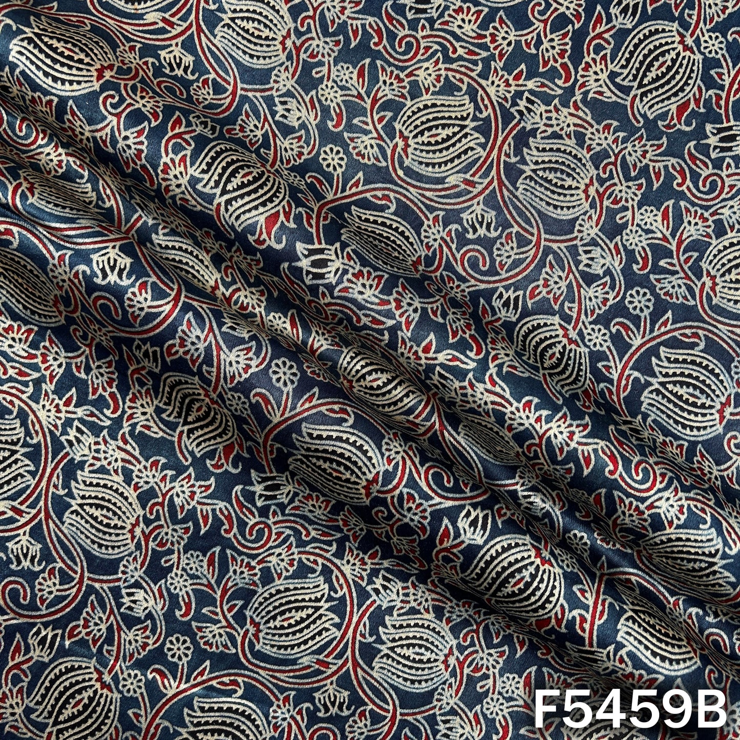 Ajrakh Print Gajji Silk Fabric - F5459