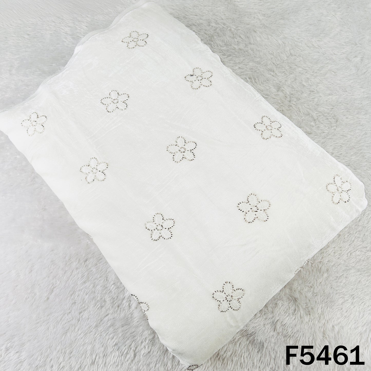 Cut Dana Thread Embroidered Velvet Fabric - F5461