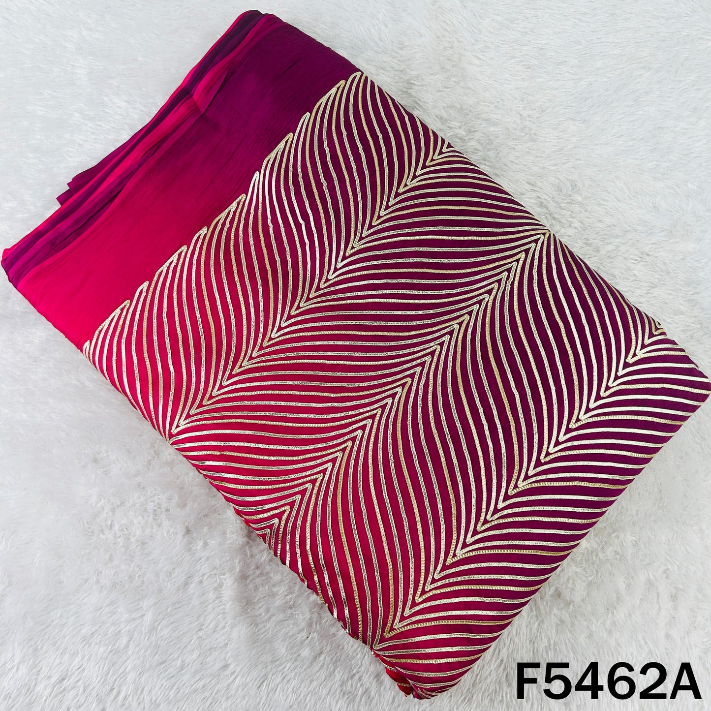 Ombre Shade Gota Patti Work Chinnon Chiffon Fabric - F5462