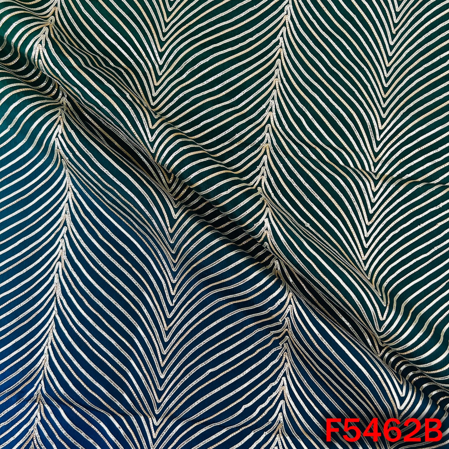 Ombre Shade Gota Patti Work Chinnon Chiffon Fabric - F5462