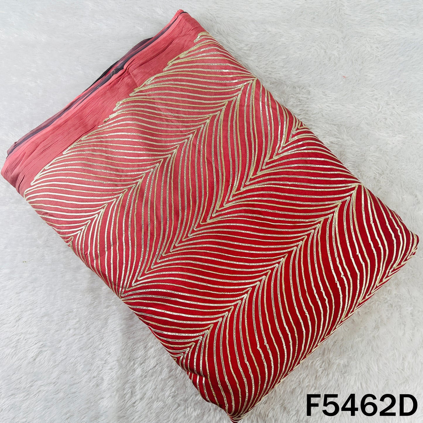 Ombre Shade Gota Patti Work Chinnon Chiffon Fabric - F5462