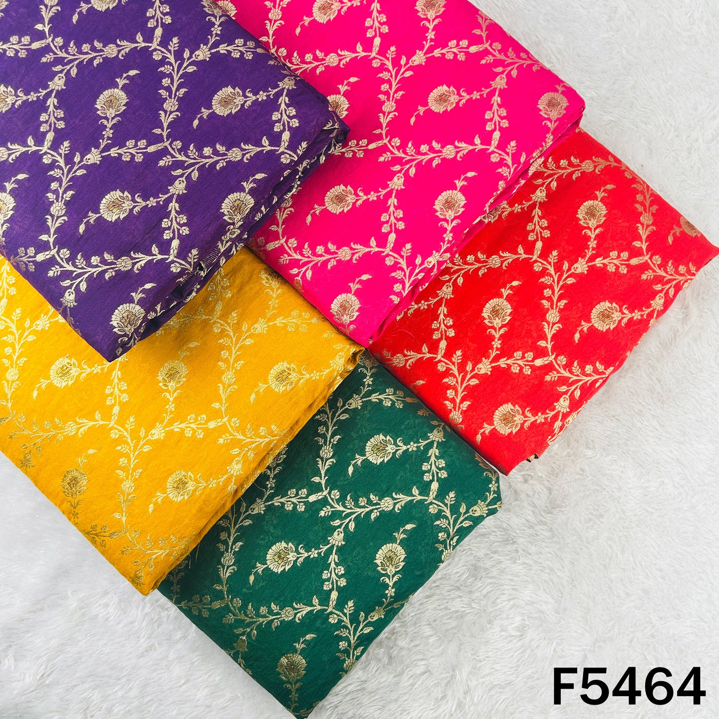 Zari Work Banarasi Brocade Silk Fabric - F5464