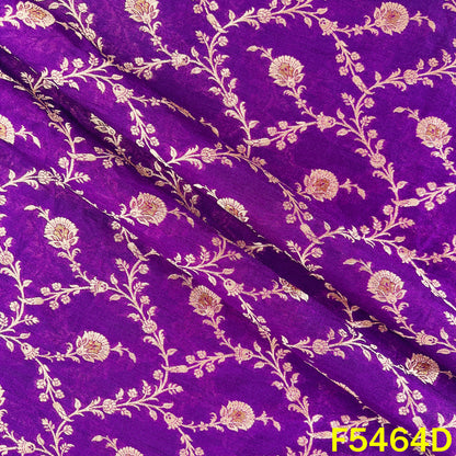 Zari Work Banarasi Brocade Silk Fabric - F5464