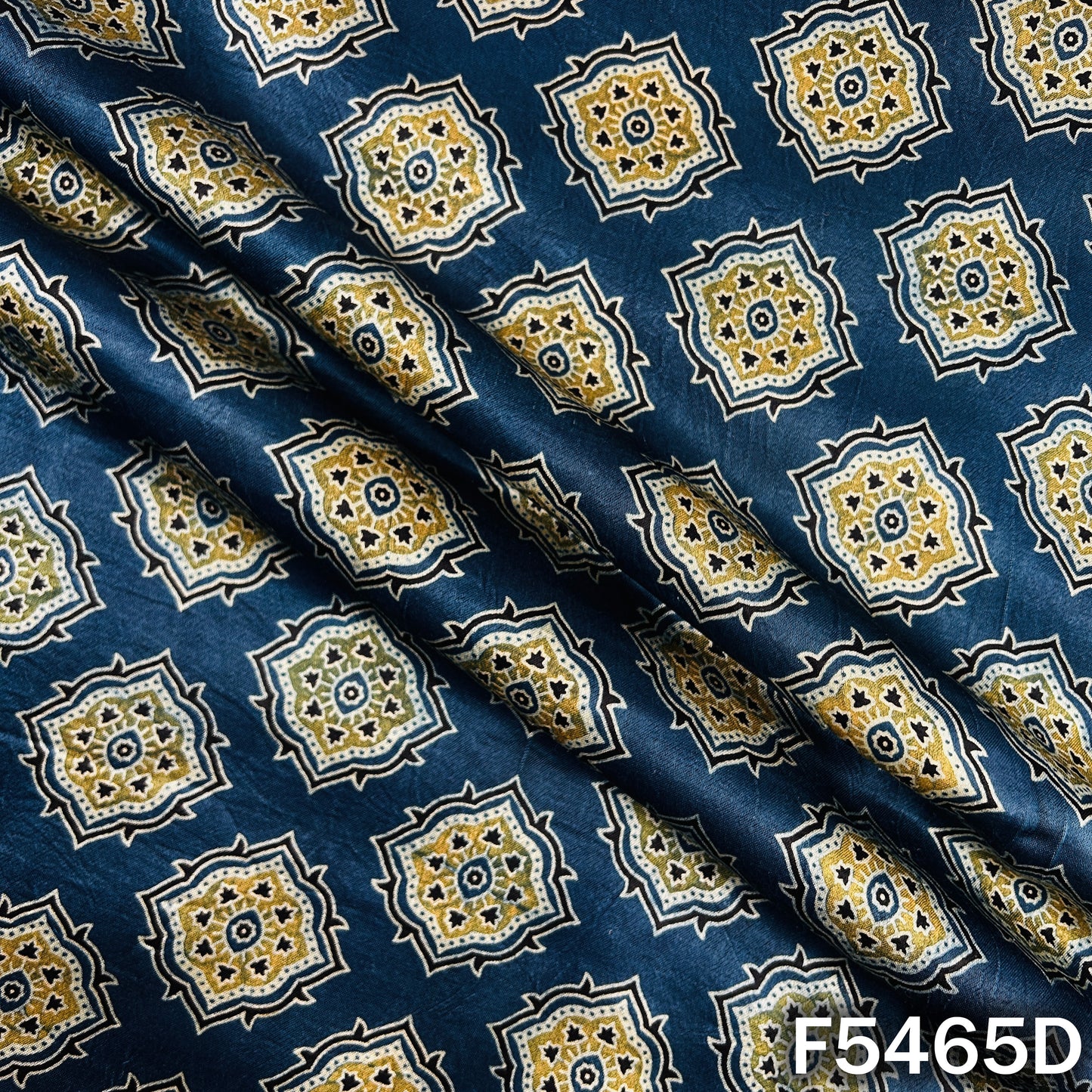 Ajrakh Print Gajji Silk Fabric - F5465