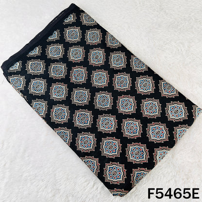 Ajrakh Print Gajji Silk Fabric - F5465