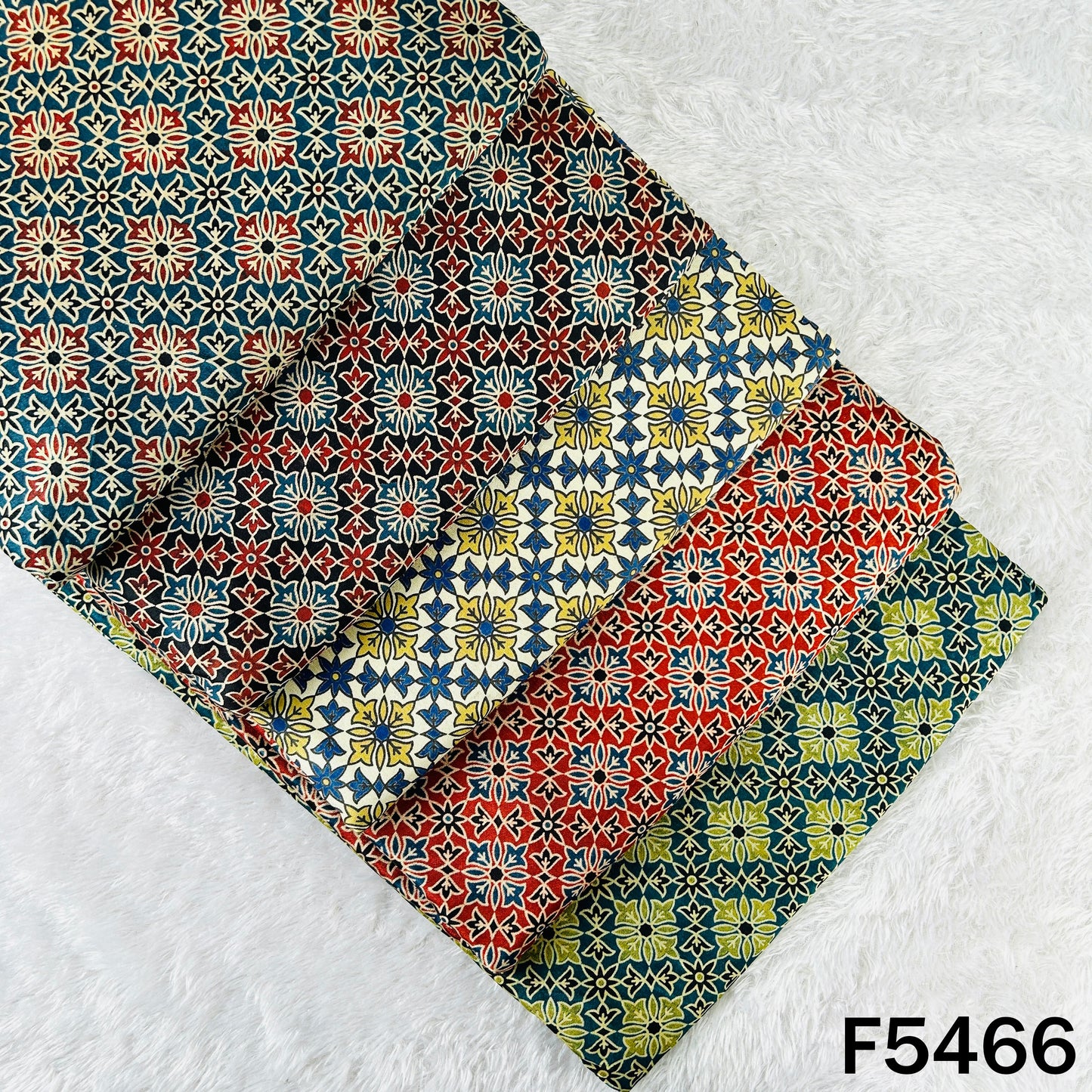 Ajrakh Print Gajji Silk Fabric - F5466