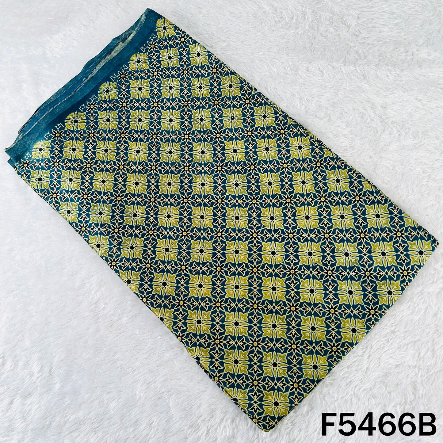 Ajrakh Print Gajji Silk Fabric - F5466