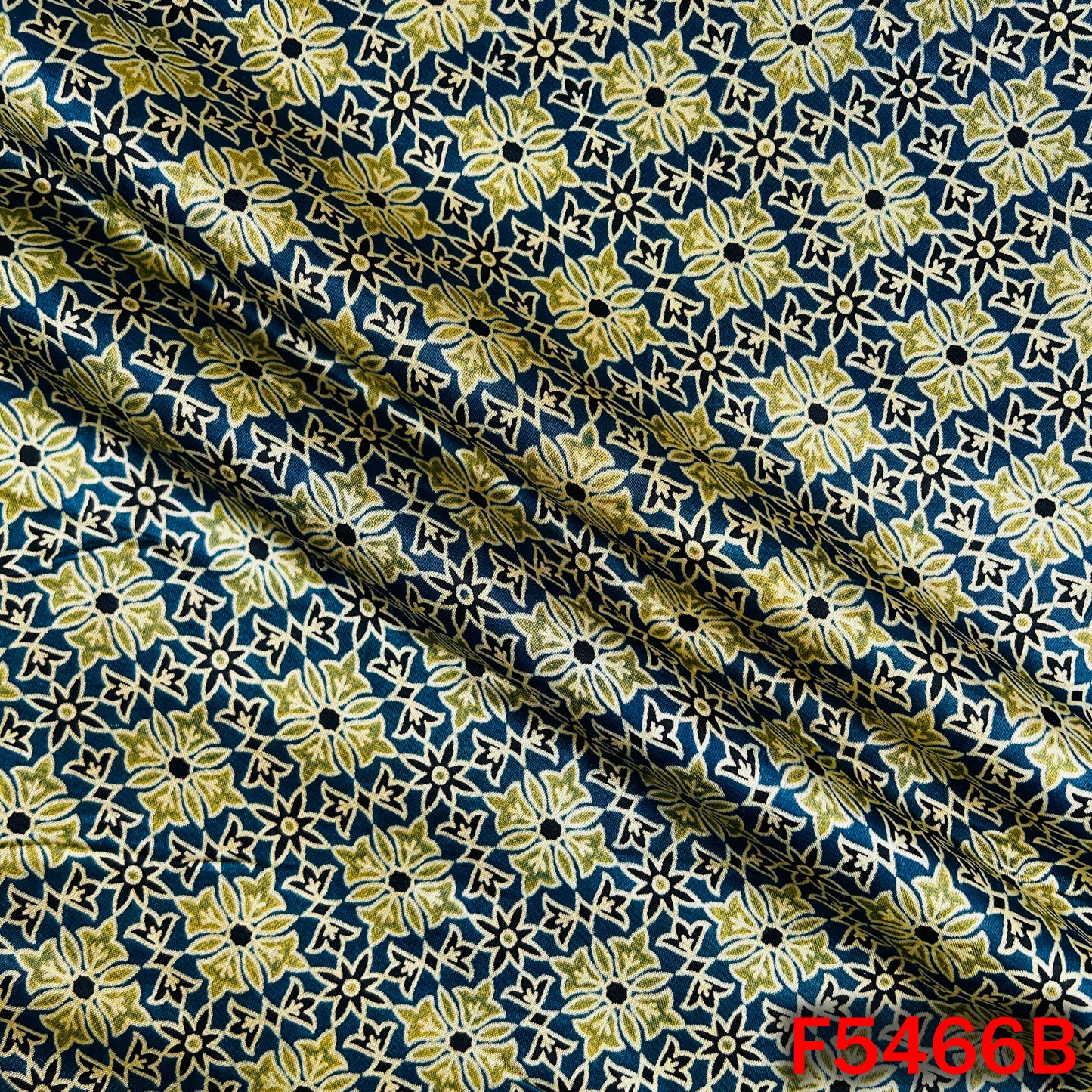 Ajrakh Print Gajji Silk Fabric - F5466