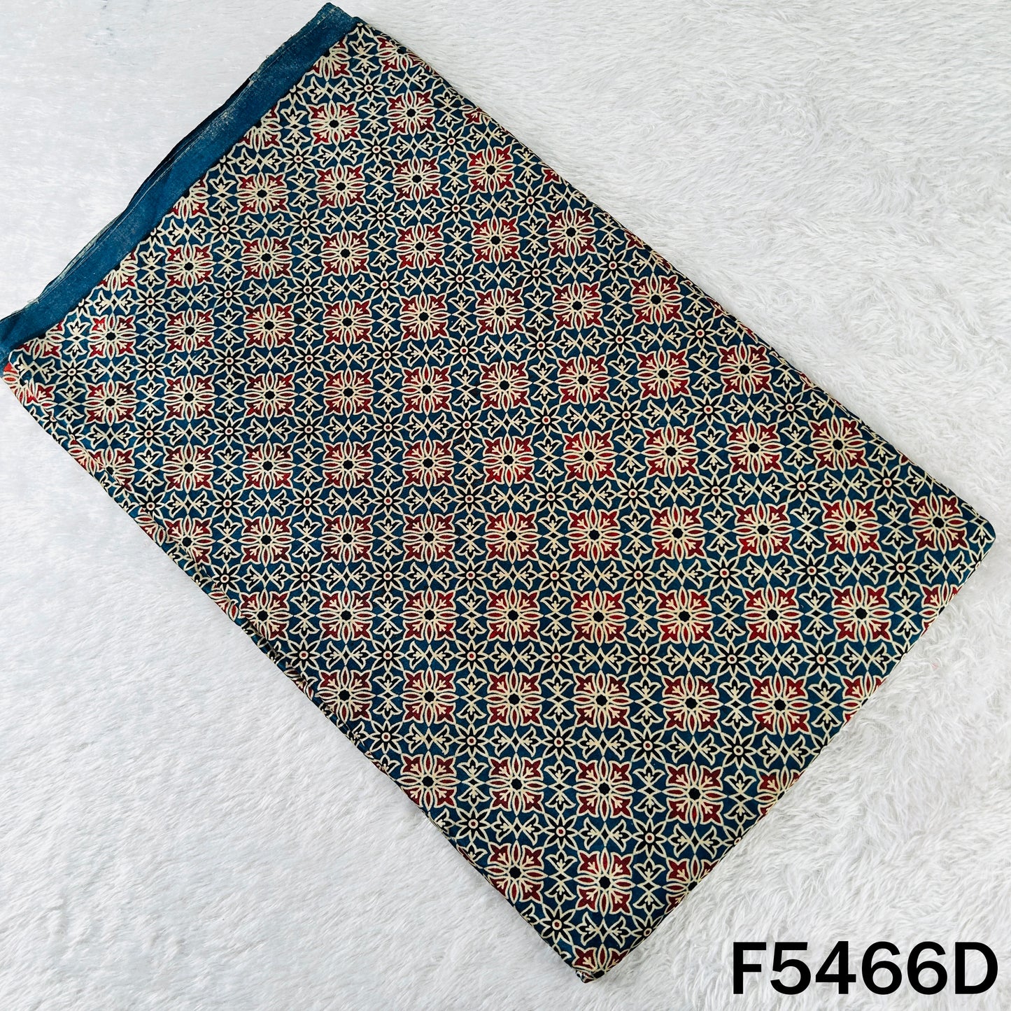 Ajrakh Print Gajji Silk Fabric - F5466