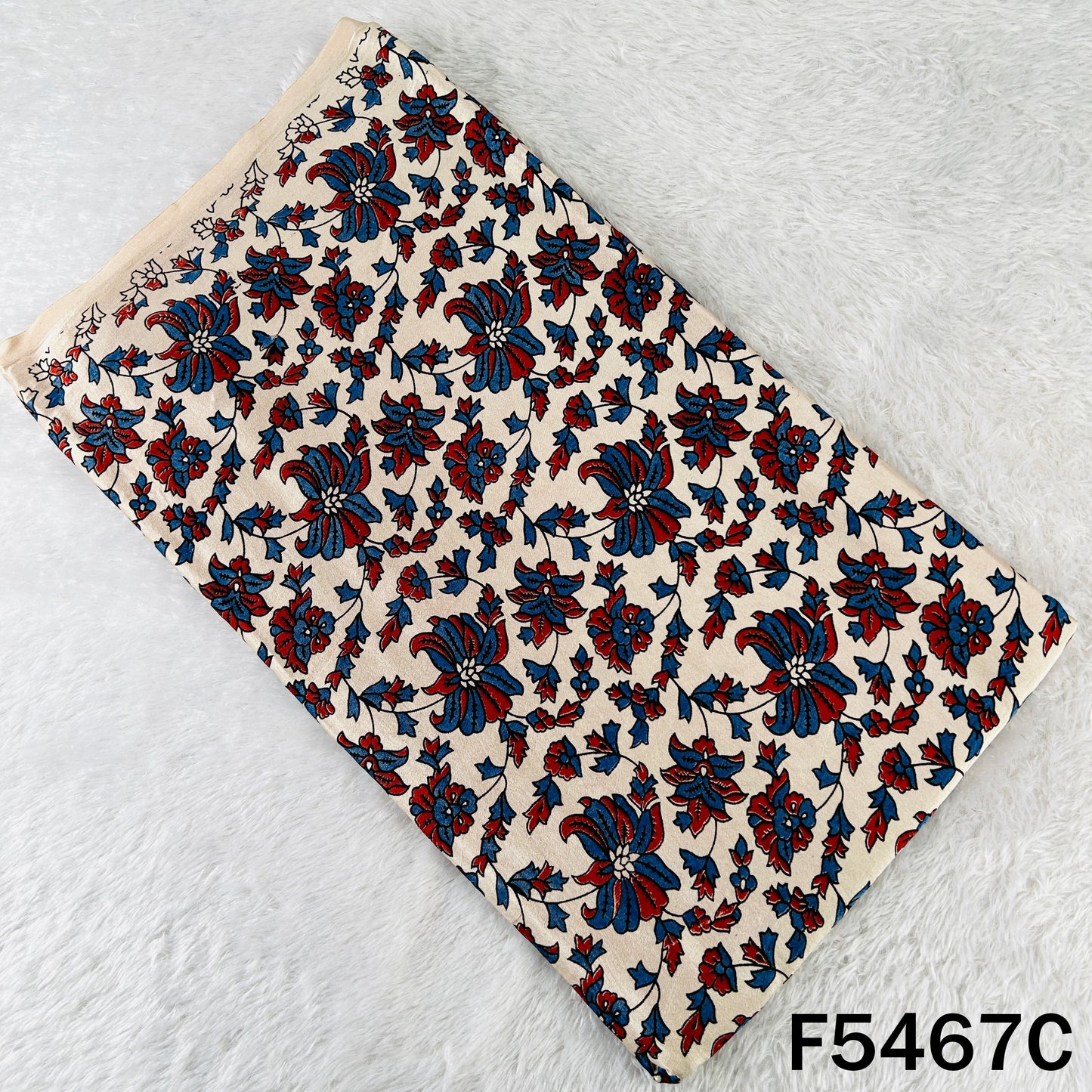 Ajrakh Print Gajji Silk Fabric - F5467