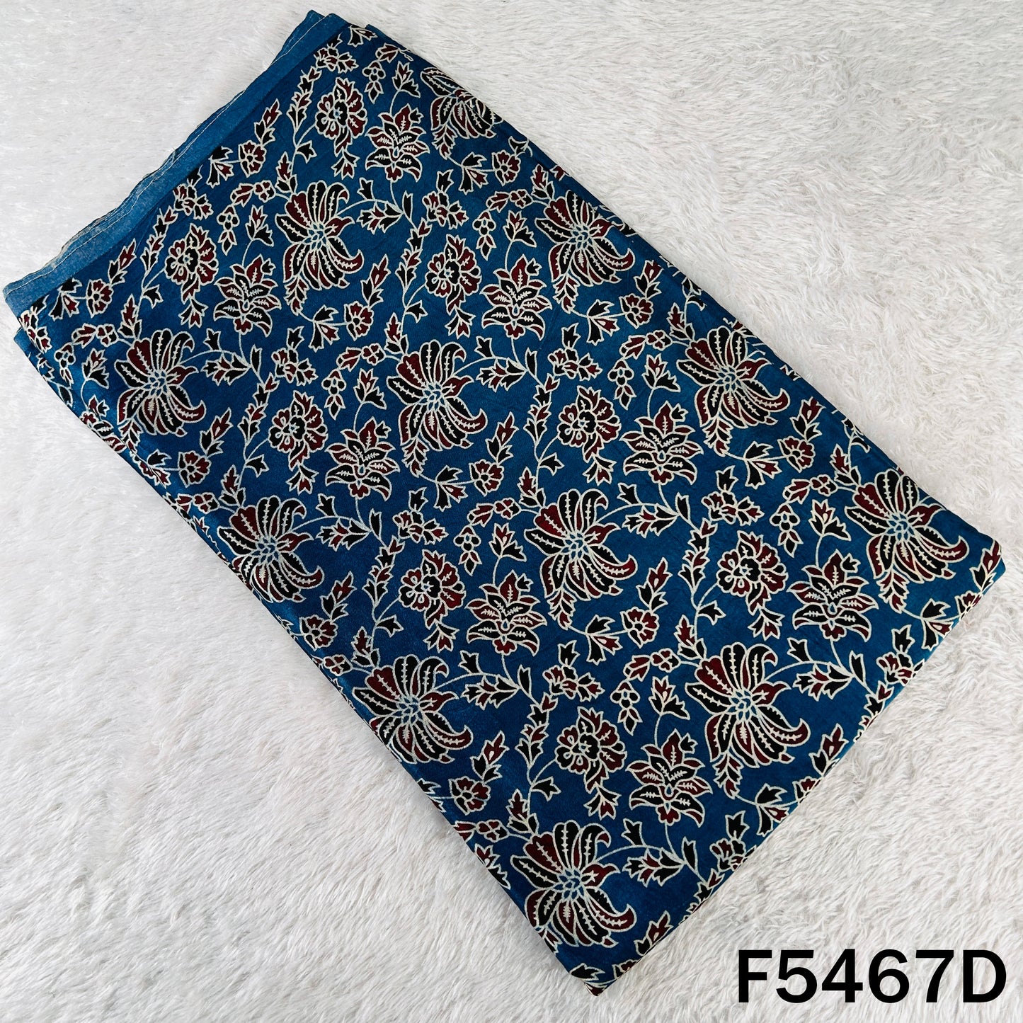 Ajrakh Print Gajji Silk Fabric - F5467