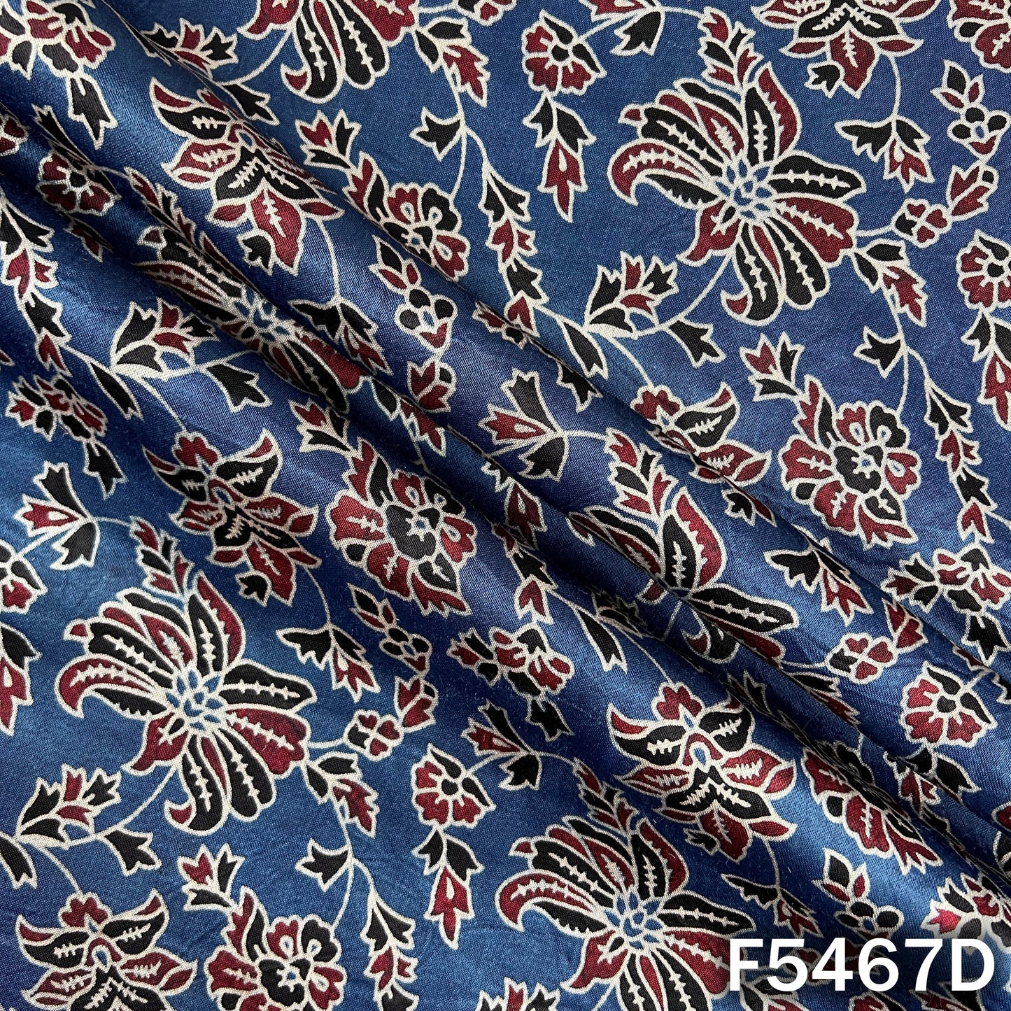 Ajrakh Print Gajji Silk Fabric - F5467