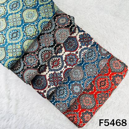 Ajrakh Print Gajji Silk Fabric - F5468