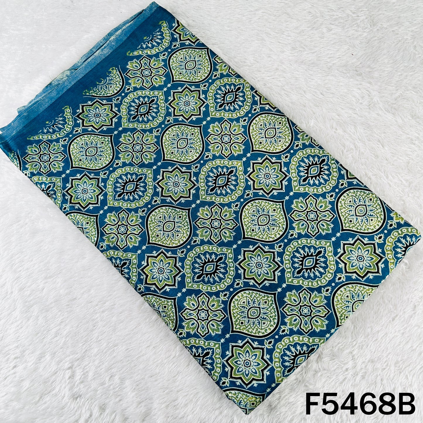 Ajrakh Print Gajji Silk Fabric - F5468