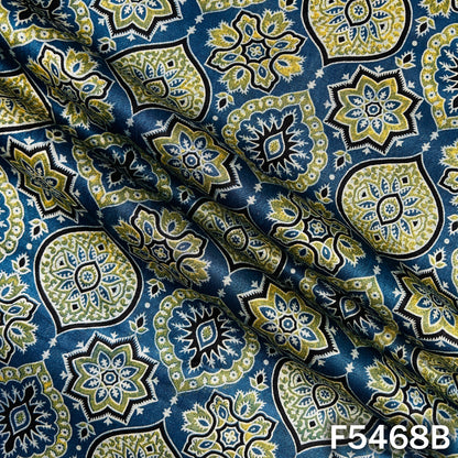 Ajrakh Print Gajji Silk Fabric - F5468