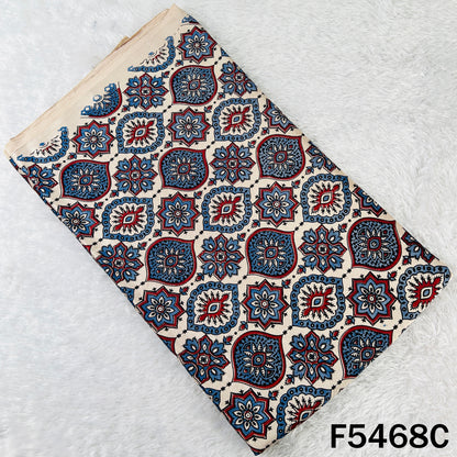 Ajrakh Print Gajji Silk Fabric - F5468