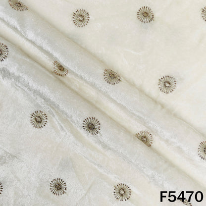 Dyeable Zari Sequins Work Velvet Fabric - F5470