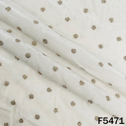 Dyeable Zari Sequins Work Velvet Fabric - F5471