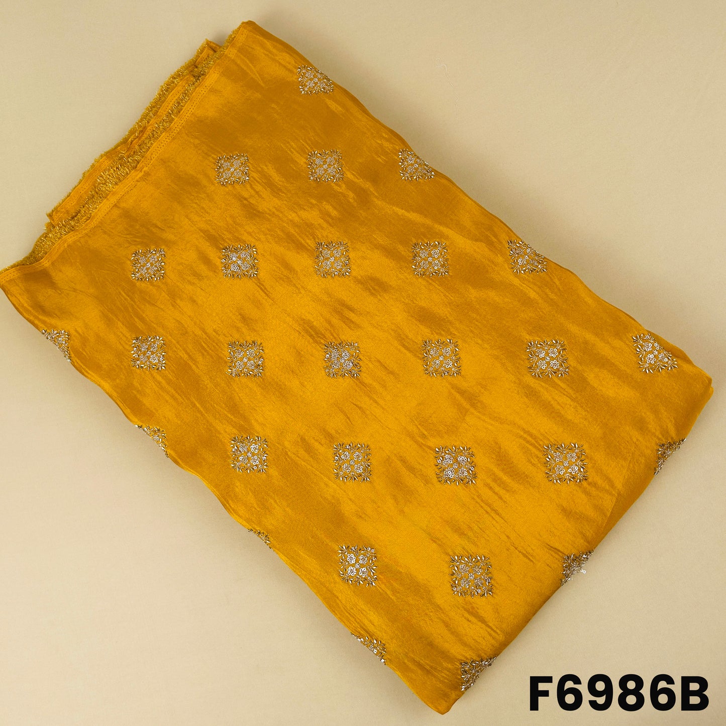 Cut Dana Zari Sequins Work Shimmer Tissue Fabric - F6986