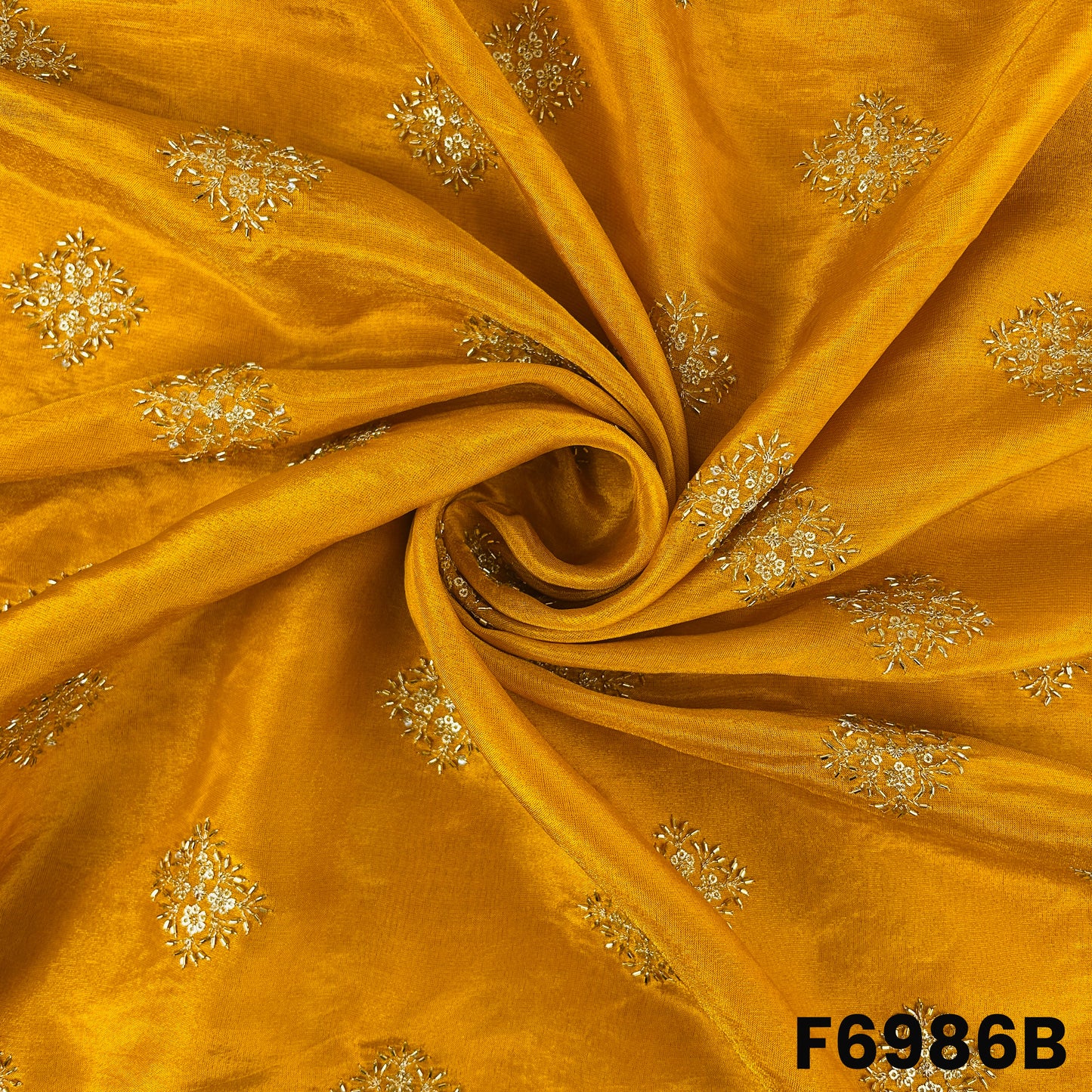 Cut Dana Zari Sequins Work Shimmer Tissue Fabric - F6986