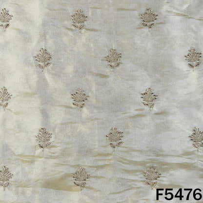 Dyeable Zari Sequins Work Shimmer Tissue Fabric - F5476