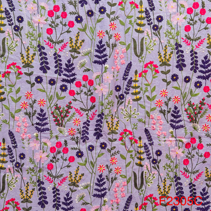 Thread Embroidered Monga silk Fabric F2305