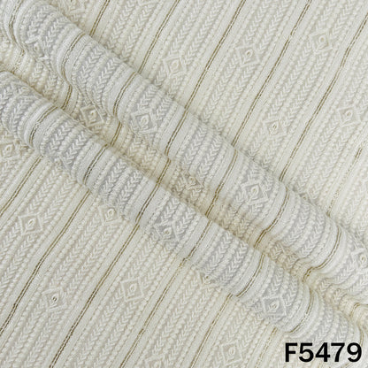 Dyeable Thread Sequins Embroidered Georgette Fabric - F5479