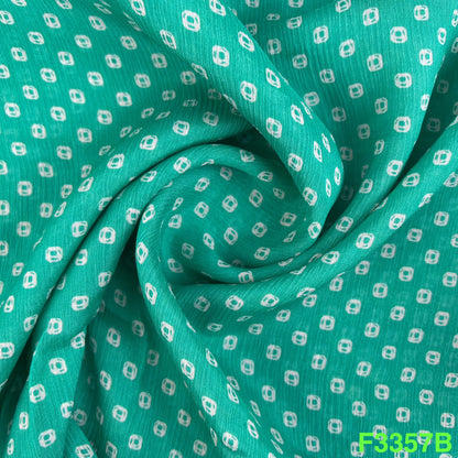 Bandhani Printed Chinon Chiffon Fabric-F3357