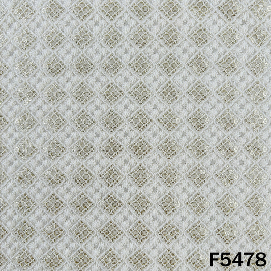 Dyeable Thread Sequins Embroidered Georgette Fabric - F5478