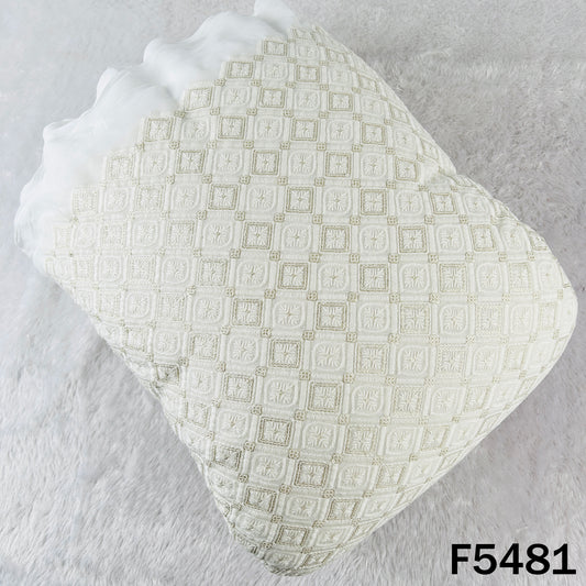 Dyeable Thread Sequins Embroidered Georgette Fabric - F5481